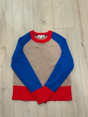 Boden wool Sweater - Tan, Blue & Red
